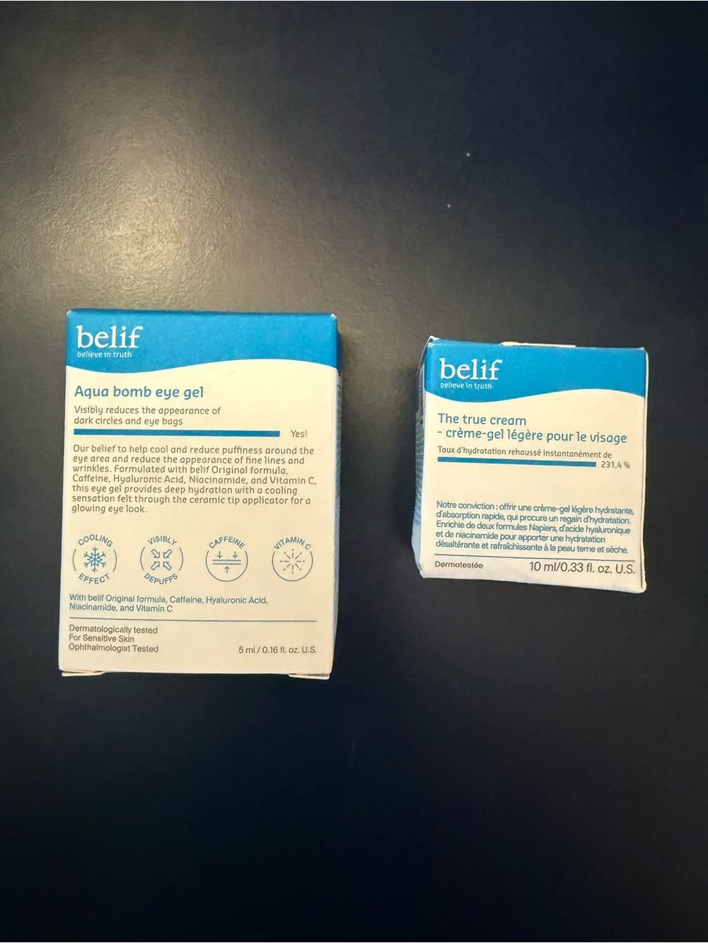 Aqua Bomb Eye Gel & The True Cream Duo -